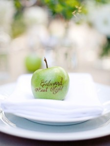 Segnaposto con la frutta
