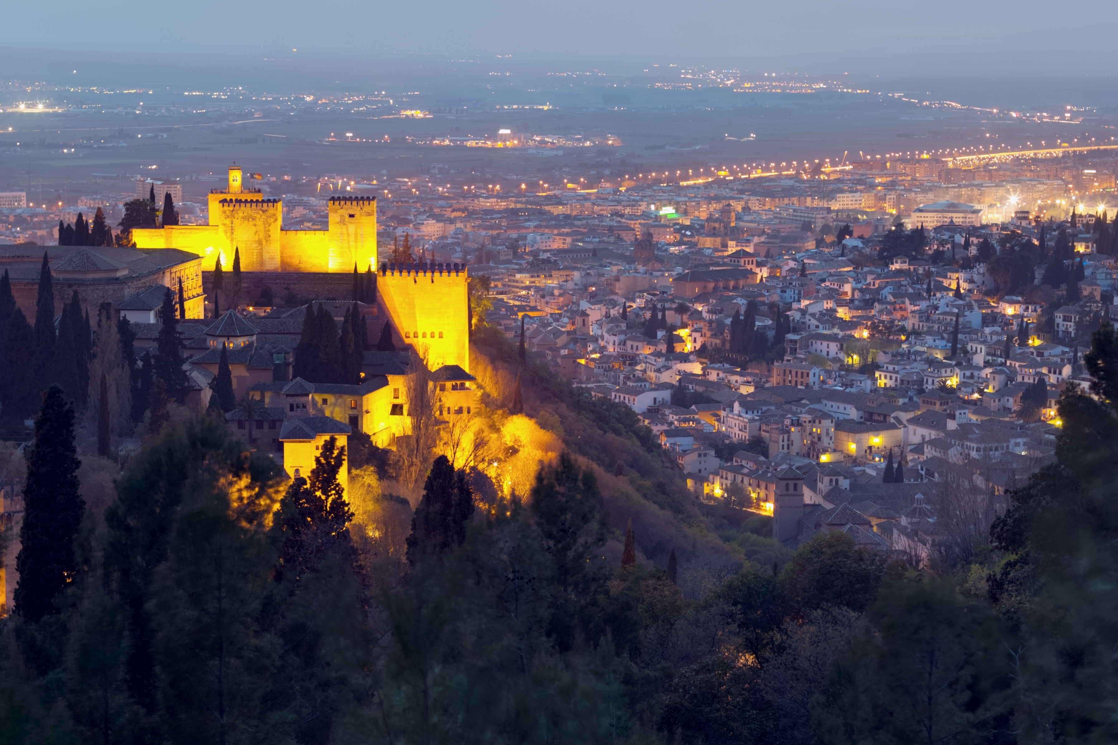 Vista notturna Alhambra